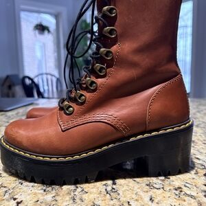 Dr. Martens Brown Leather Combat Boots